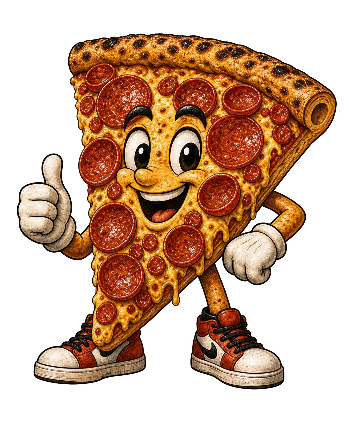 Pepperoni Three Ways Slice Crew character artwork
